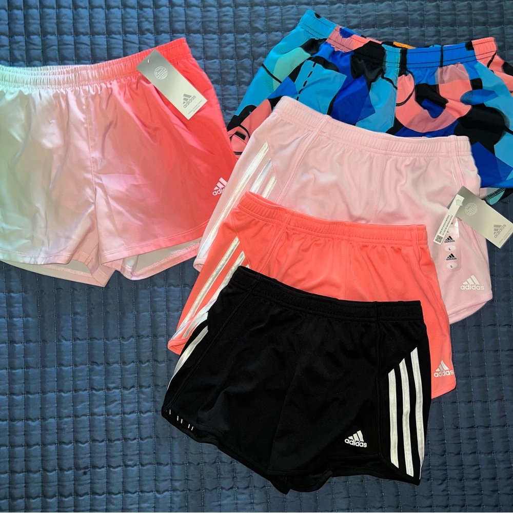 BUNDLE✨ Adidas Girls Large (one Medium) soccer shorts - FIVE PAIRS. EUC.